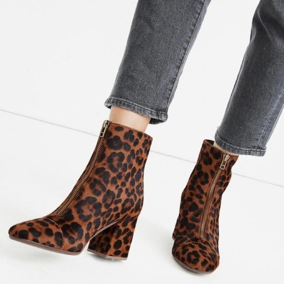 Madewell Shoes - Madewell Amalia Brown Black Zip Boot in Leopard Dot Calf Hair 6.5 NEW